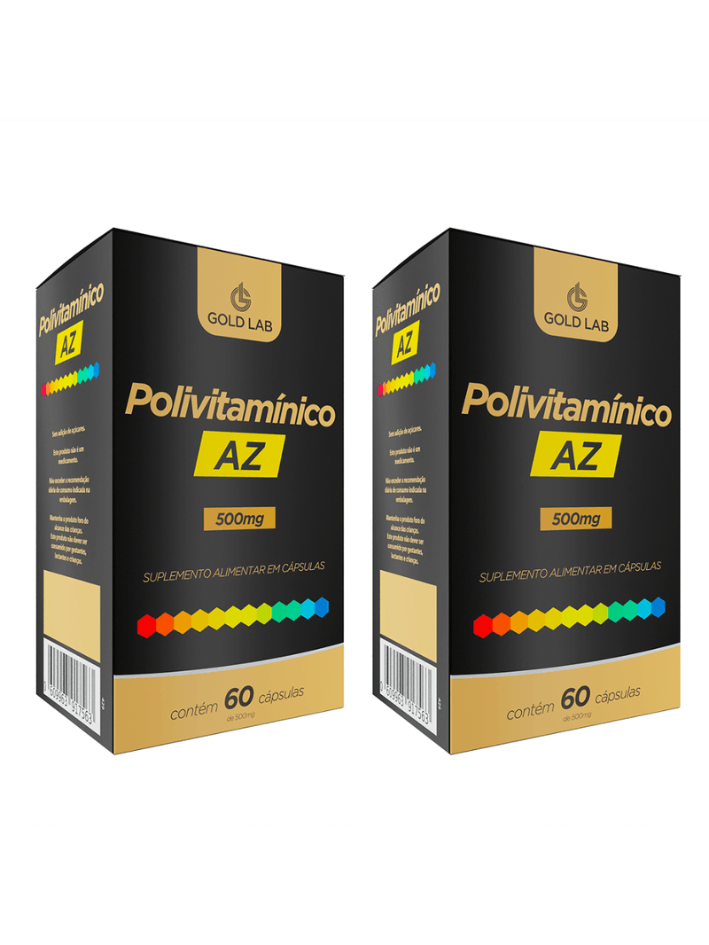 Kit C/2 Polivitamínico AZ C/60 Cápsulas - Gold Lab