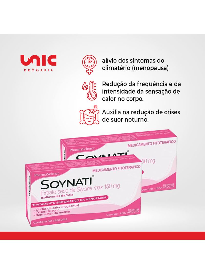 Kit 2 Soynati 150mg para Menopausa 30 Cápsulas PharmaScience