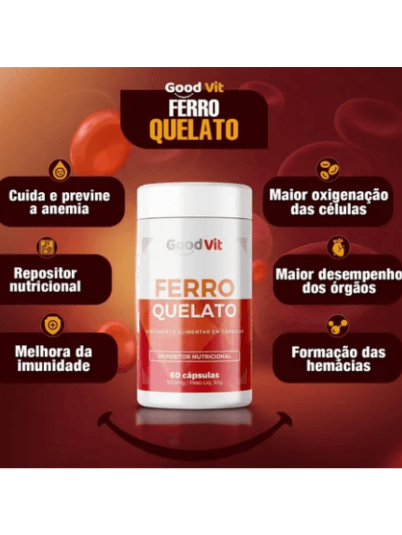 Ferro Quelato C/60 Cápsulas - Good Vit