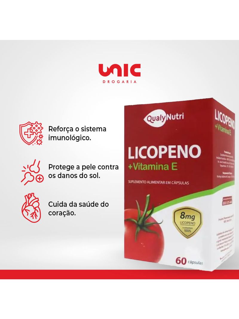 Licopeno + Vitamina E 500MG C/60 Cápsulas - QualyNutri