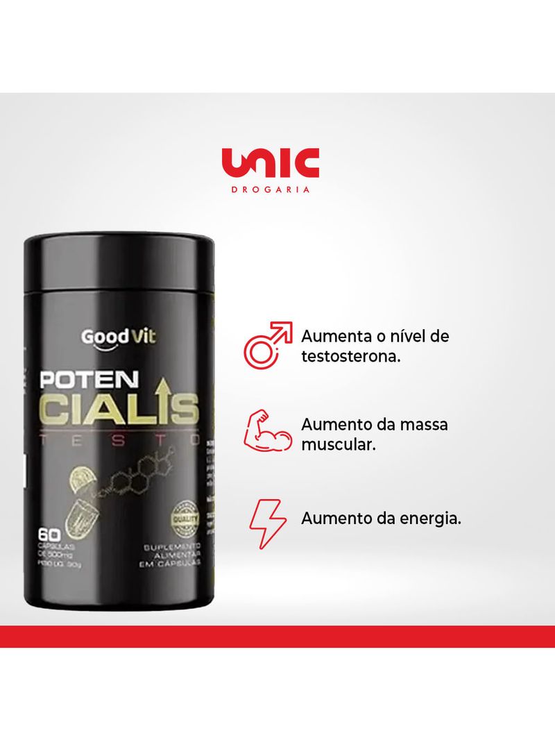 Poten Cialis Testo Energia Homem 60 Cápsulas Good Vit