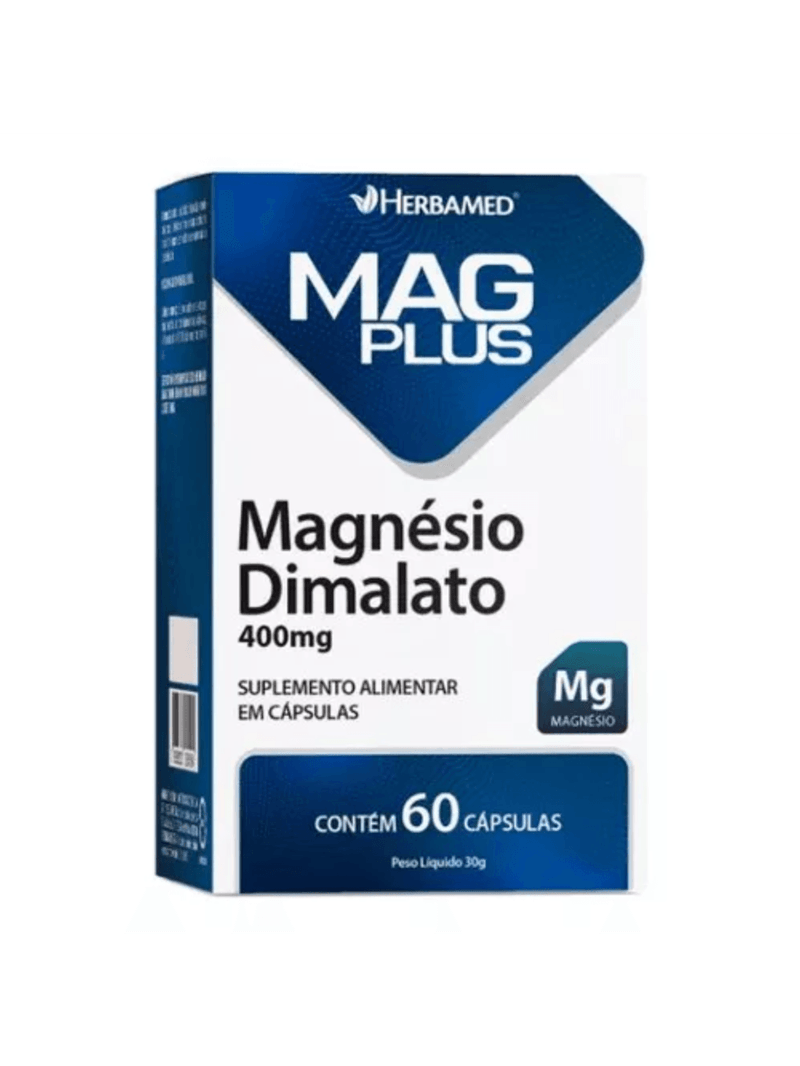 Mag Plus Magnésio Dimalato 400mg 60 Cápsulas - Herbamed