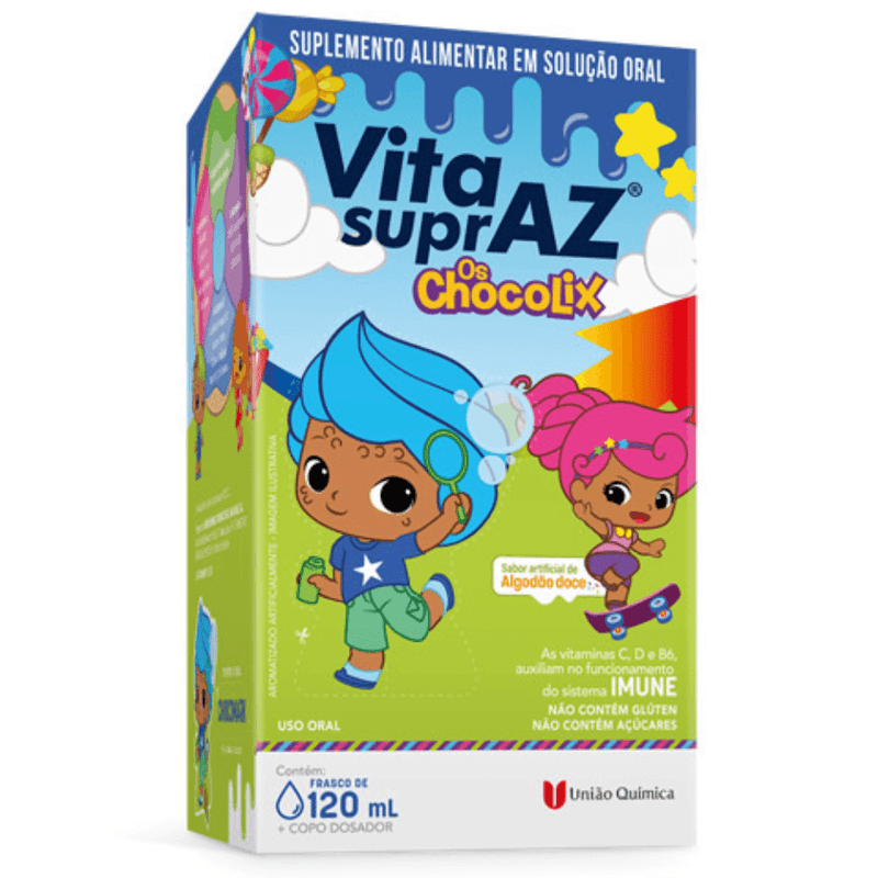 Vita SuprAZ Chocolix Solucao 120 mL - Suplemento Infantil Vitaminas e Minerais