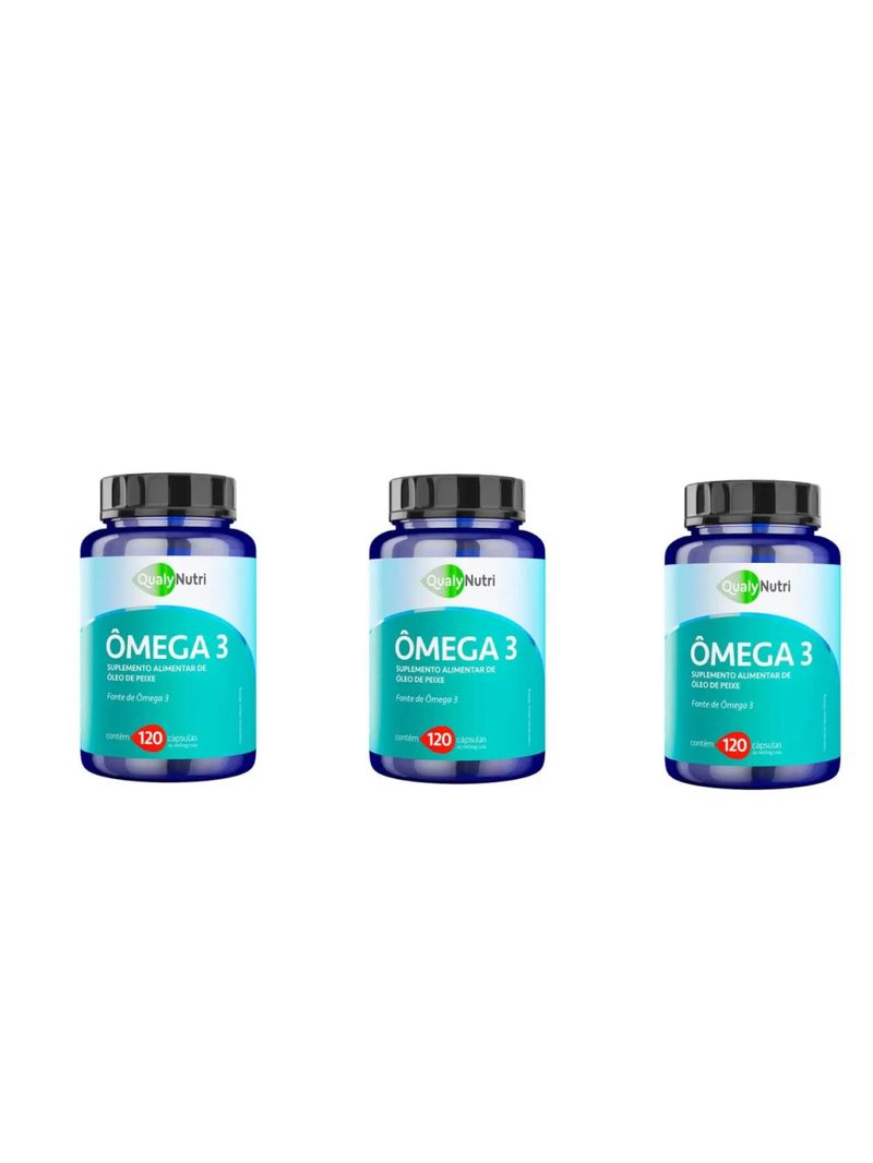 Kit C/3 Ômega 3 C/120 Cápsulas - Qualy Nutri