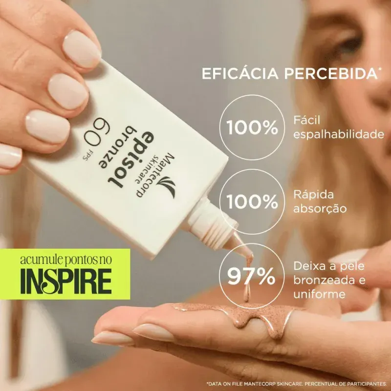 Mantecorp Skincare Protetor Solar Iluminador Episol FPS 60 40ml Bronze com efeito glow e alta proteção UVA/UVB