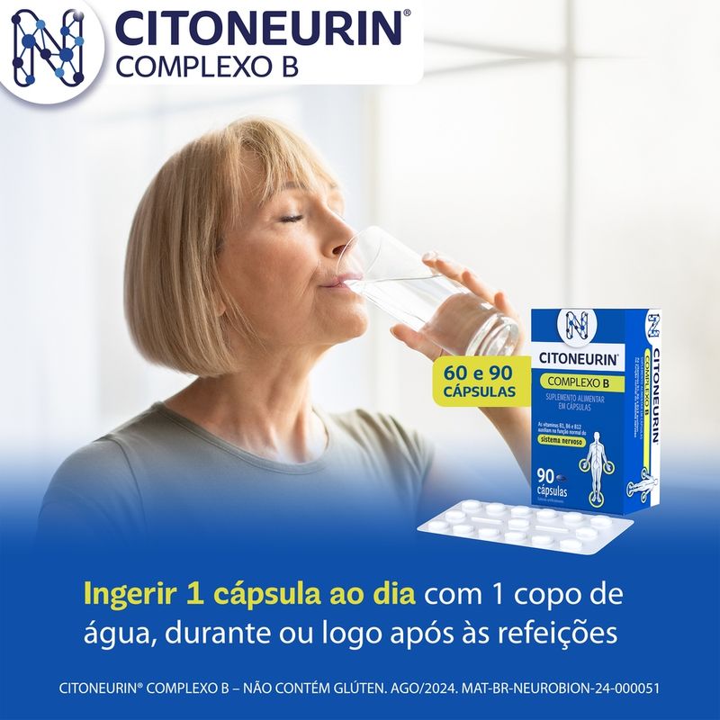 Suplemento Citoneurin Complexo B - 90 Cápsulas