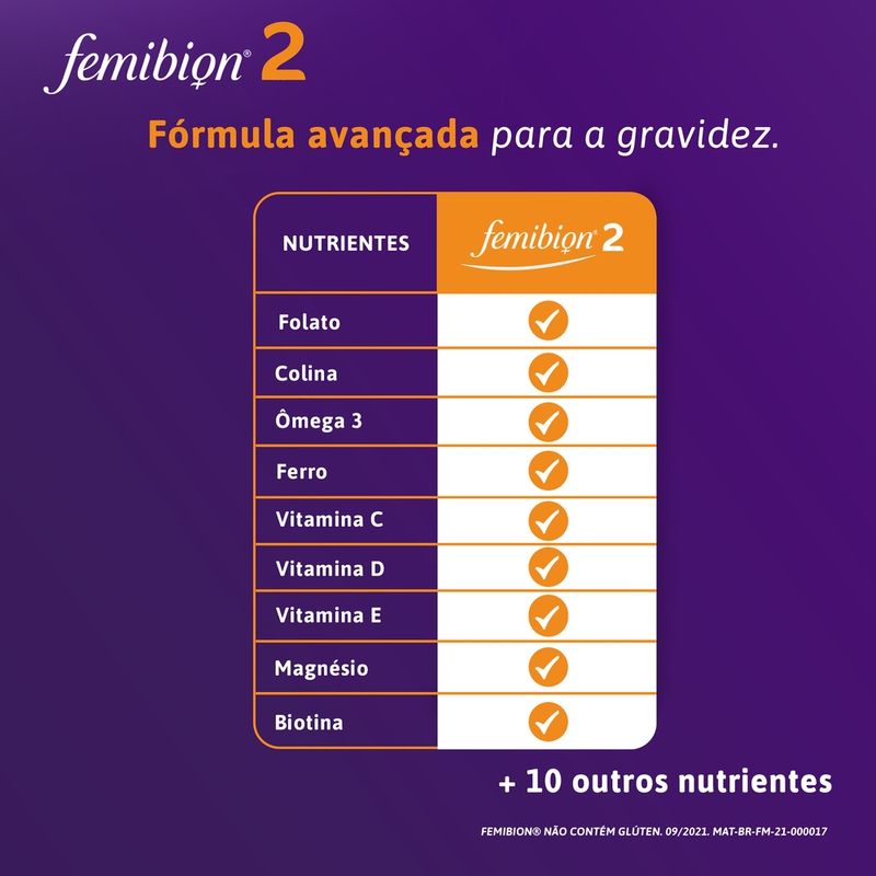 Suplemento Alimentar Femibion 2 Gravidez Cápsulas 56 Unidades