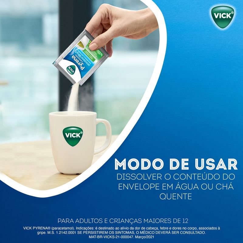 Chá Vick Pyrena Camomila e Erva-Cidreira Vick 500mg Pó 5g