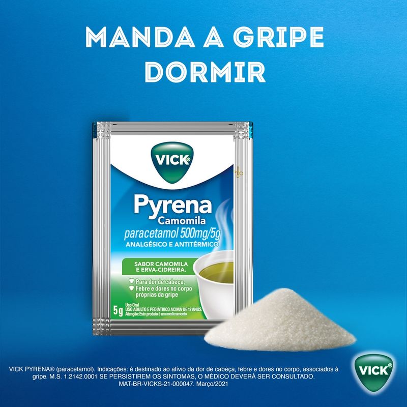 Chá Vick Pyrena Camomila e Erva-Cidreira Vick 500mg Pó 5g