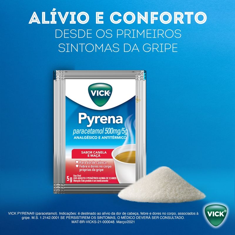Vick Pyrena 500mg Canela e Maçã 5g - 1 Envelope