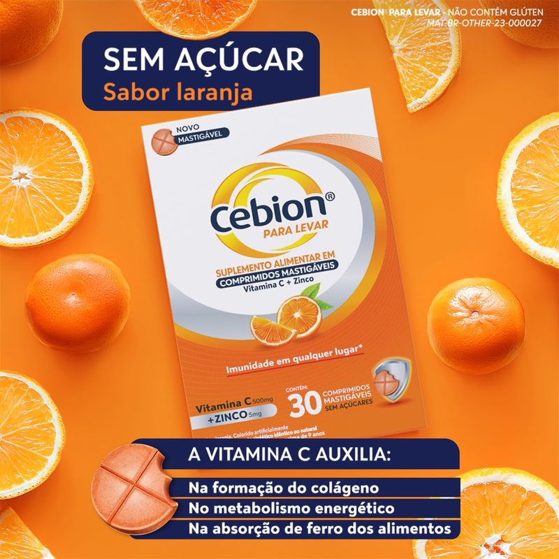 CEBION LAR VIT C+ZN 500MG 30CPR MAST