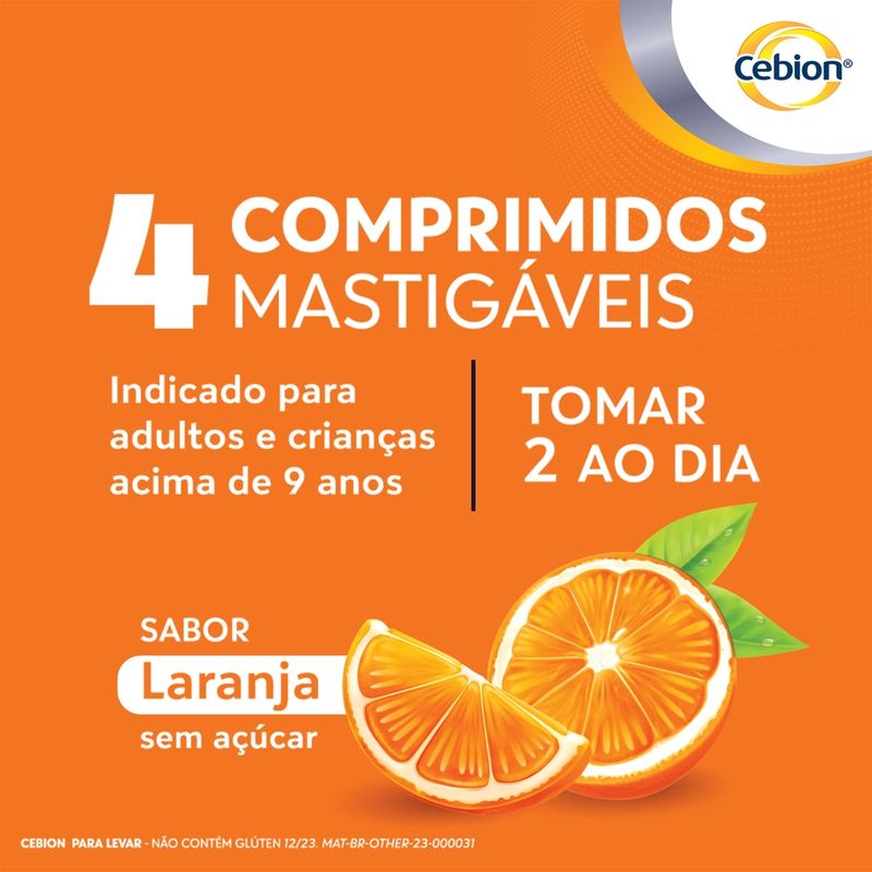 CEBION LAR VIT C+ZINCO 500MG 4CPR MAST