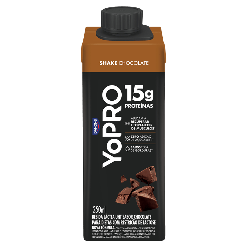 Bebida Láctea Shake Chocolate Yopro 15g de Proteínas Zero Lactose - 250ml