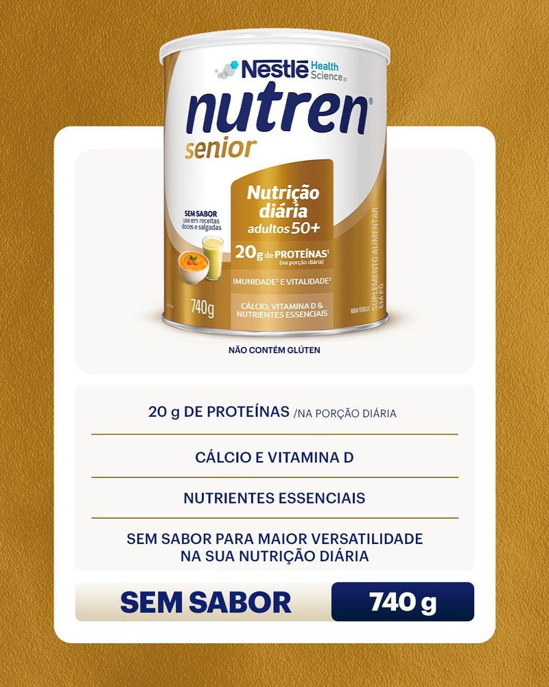 Suplemento Alimentar Nutren Senior Sem Sabor - 740g