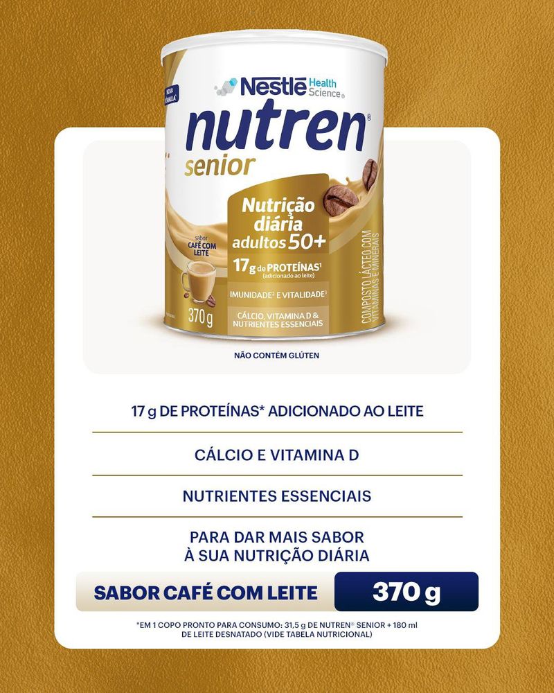 Complemento Alimentar Nutren Senior Café com Leite - 370g