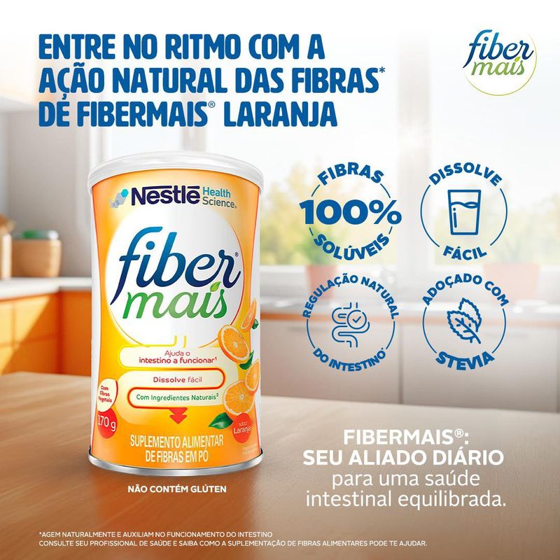Suplemento Alimentar de Fibras Fibermais Laranja - 170g