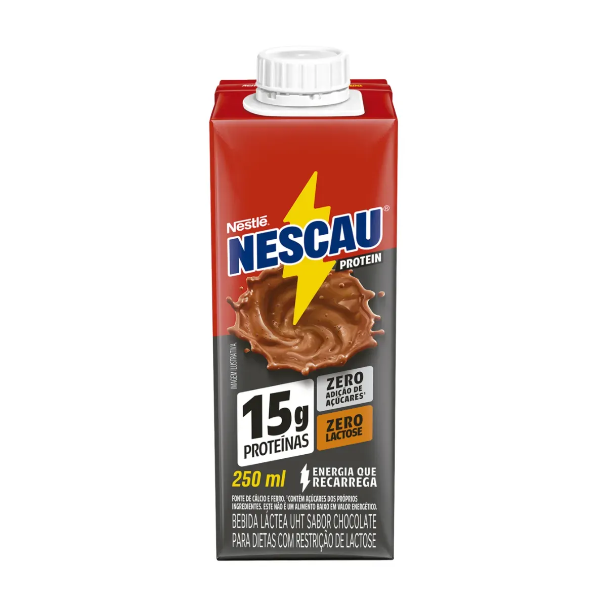 Nescau Bebida Láctea UHT Chocolate 250ml 15g Proteína Zero Lactose
