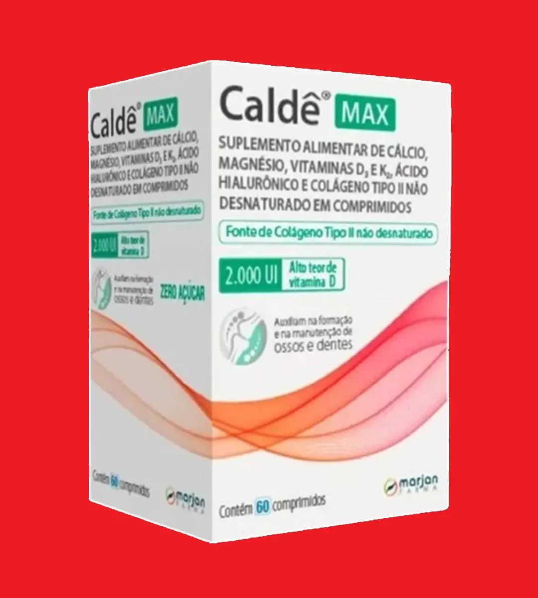 Caldê Max + Vitamina D 2000 UI 60 Cápsulas Marjan | Suplemento Ósseo ...