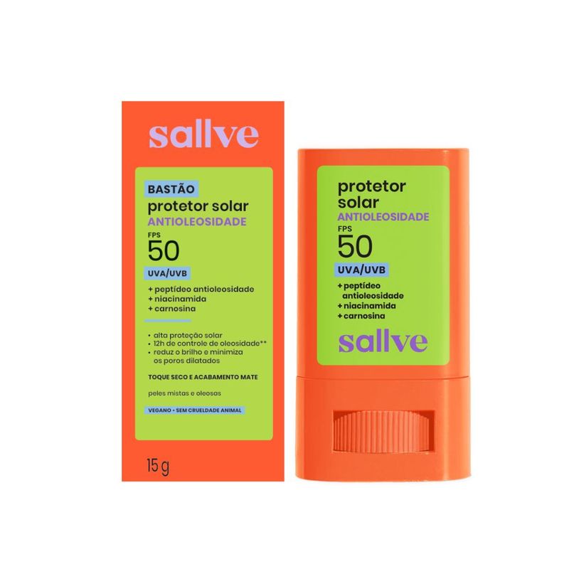 Protetor Solar Antioleosidade FPS 50 Sallve - 15g