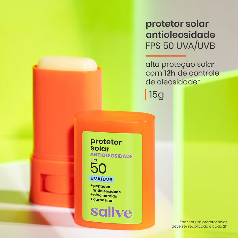 Protetor Solar Antioleosidade FPS 50 Sallve - 15g