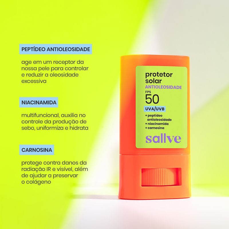 Protetor Solar Antioleosidade FPS 50 Sallve - 15g