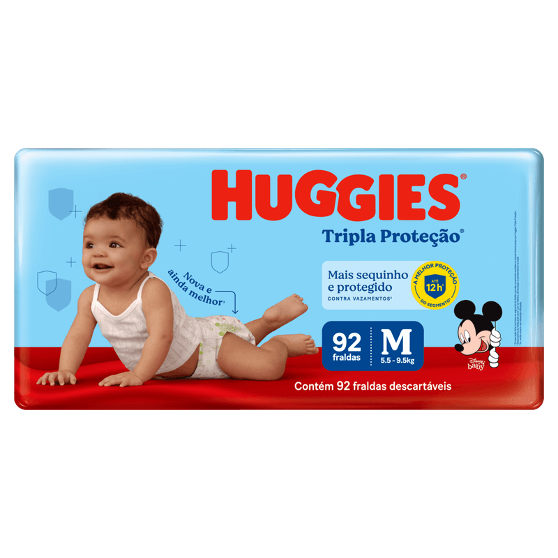Fralda Huggies Tripla Proteção 92 unidades M