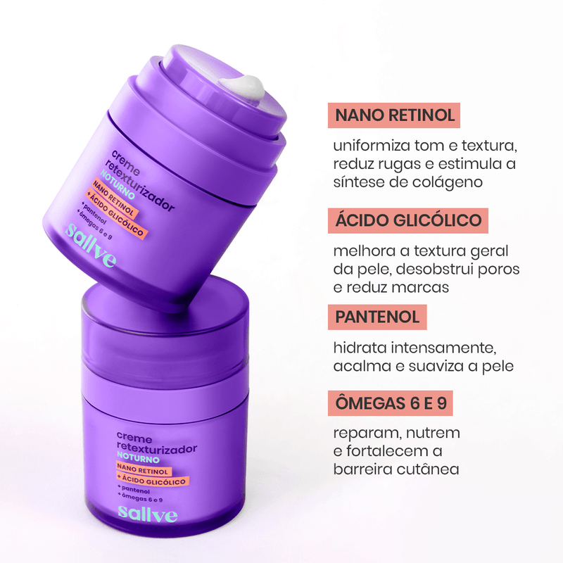 Creme Retexturizador Noturno Sallve - 30g