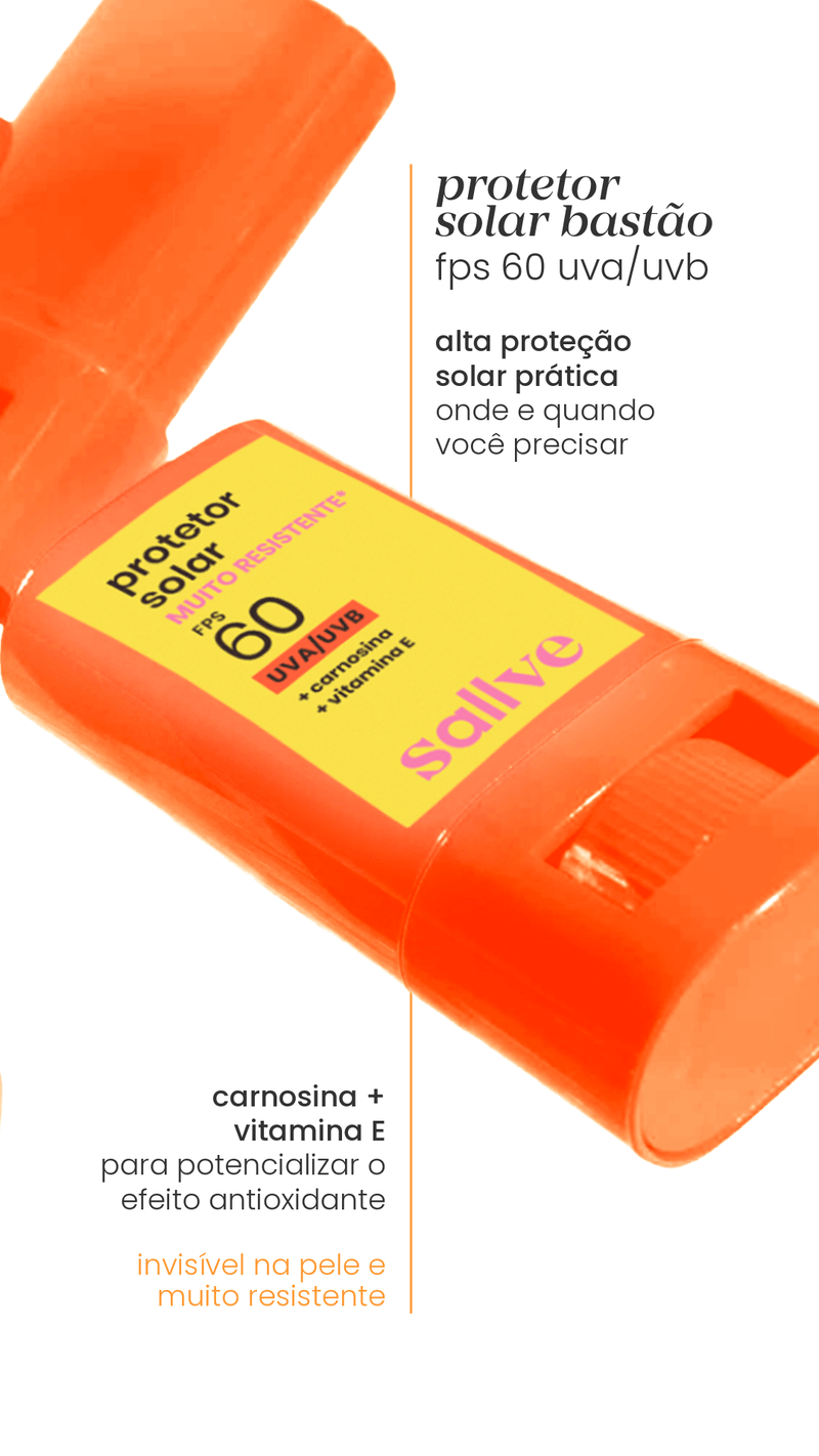 Protetor Solar Facial em Bastão FPS 60 Sallve - 15g