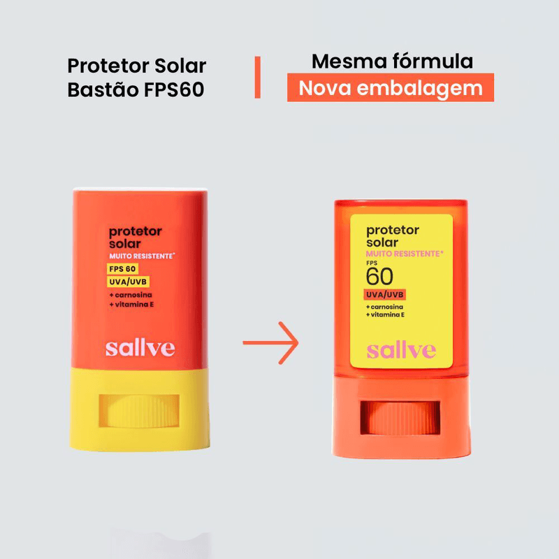 Protetor Solar Facial em Bastão FPS 60 Sallve - 15g