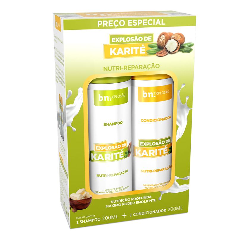 Kit Duo Shampoo 200ml + Condicionador 200ml + Creme de Pentear Explosão de Karité 1Kg  (3 itens)