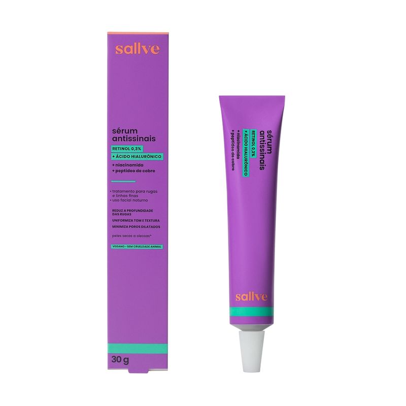 Sérum Facial Antissinais Retinol Puro Sallve - 30g