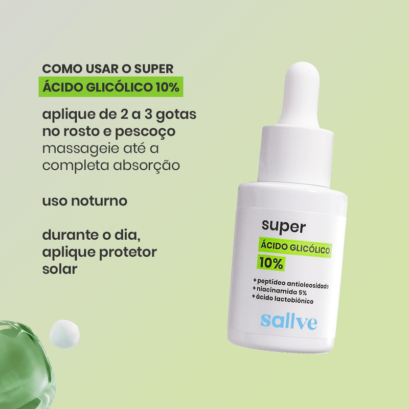 Super Àcido Glicólico 10% Sérum Facial Sallve - 30 ml