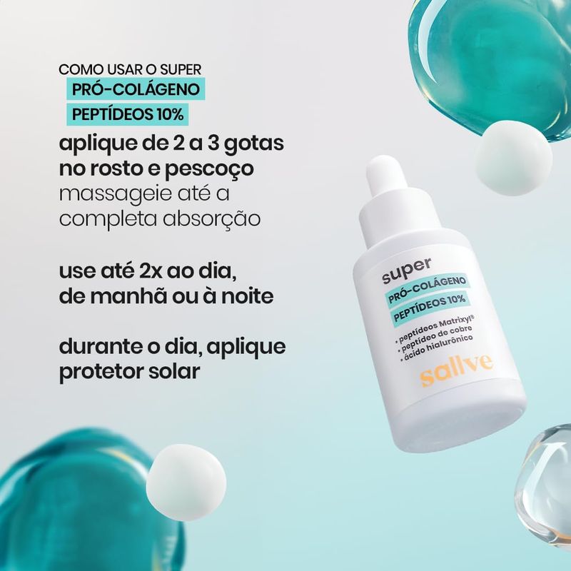 Sérum Facial Super Pró-Colágeno Peptídeos 10 Sallve - 30ml