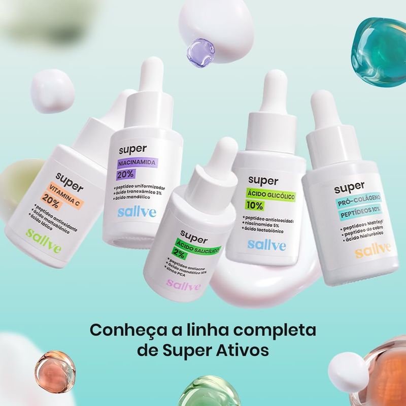 Sérum Facial Super Pró-Colágeno Peptídeos 10 Sallve - 30ml