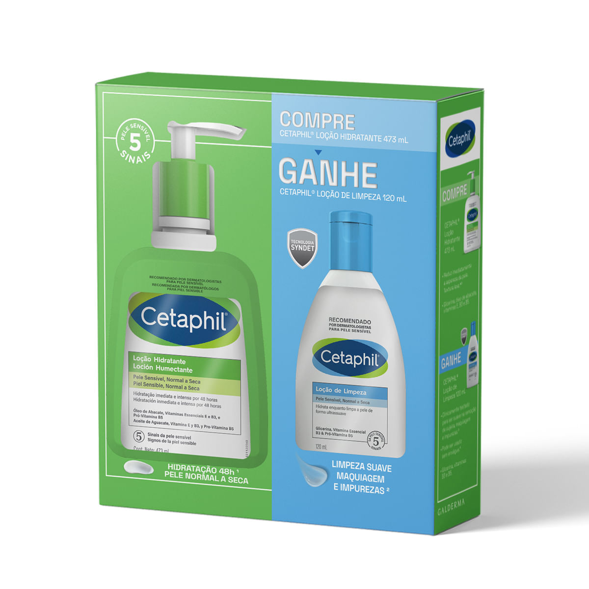 Kit Cetaphil Loção Hidratante 473ml + Limpeza 120ml - Drogarias Tamoio