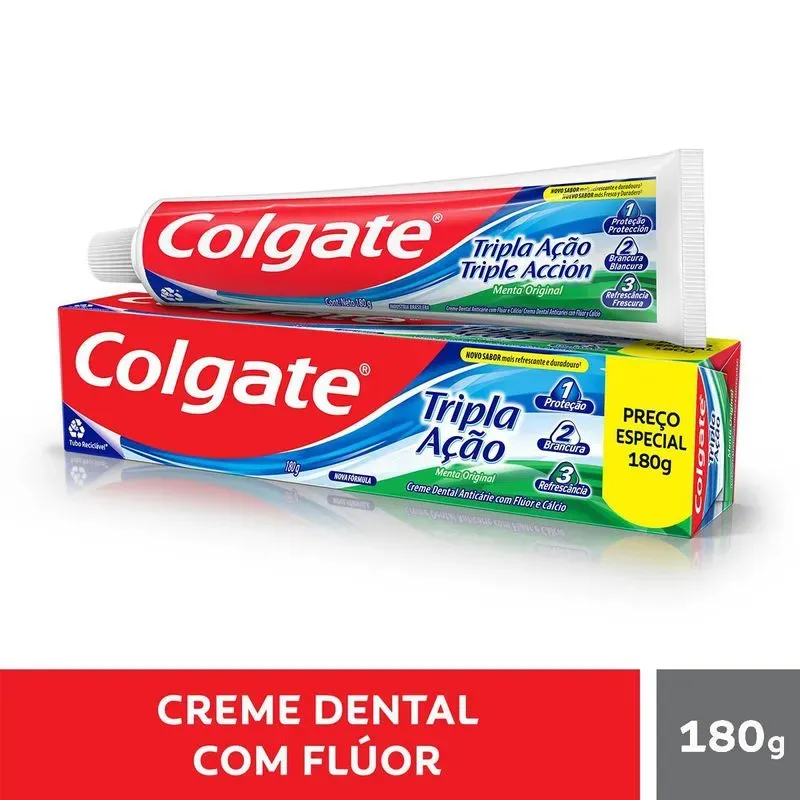 mint blendtea.levre.tan.assamorthodox四点 Creme Dental Menta Original Colgate Tripla Ação - 180g - Drogarias