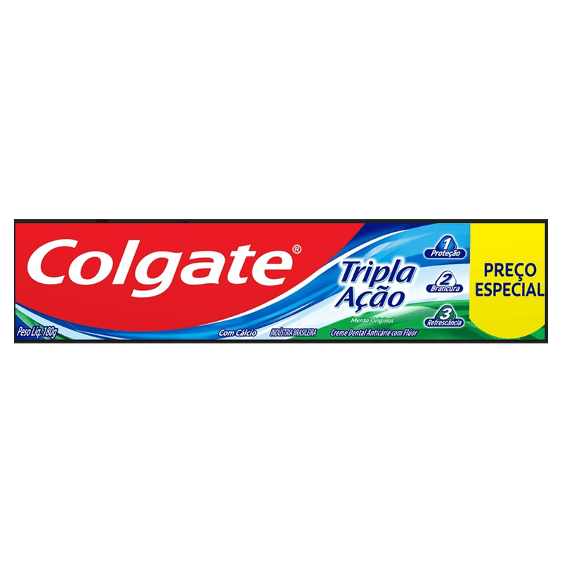 Creme Dental Tripla Ação 180g + 140g Menta Original Colgate