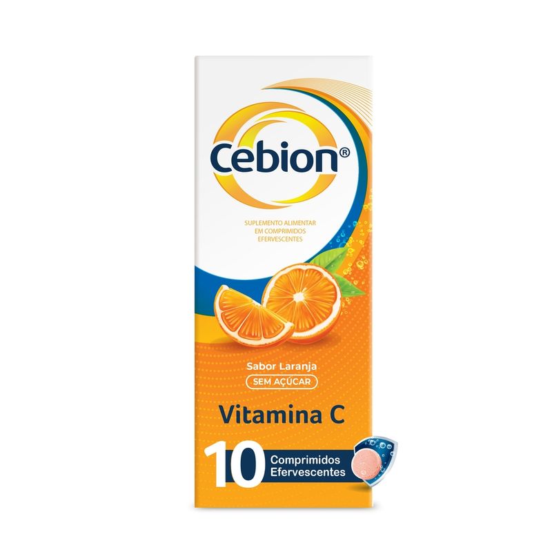 Cebion Vitamina C 1g Laranja - 10 Comprimidos Efervescentes