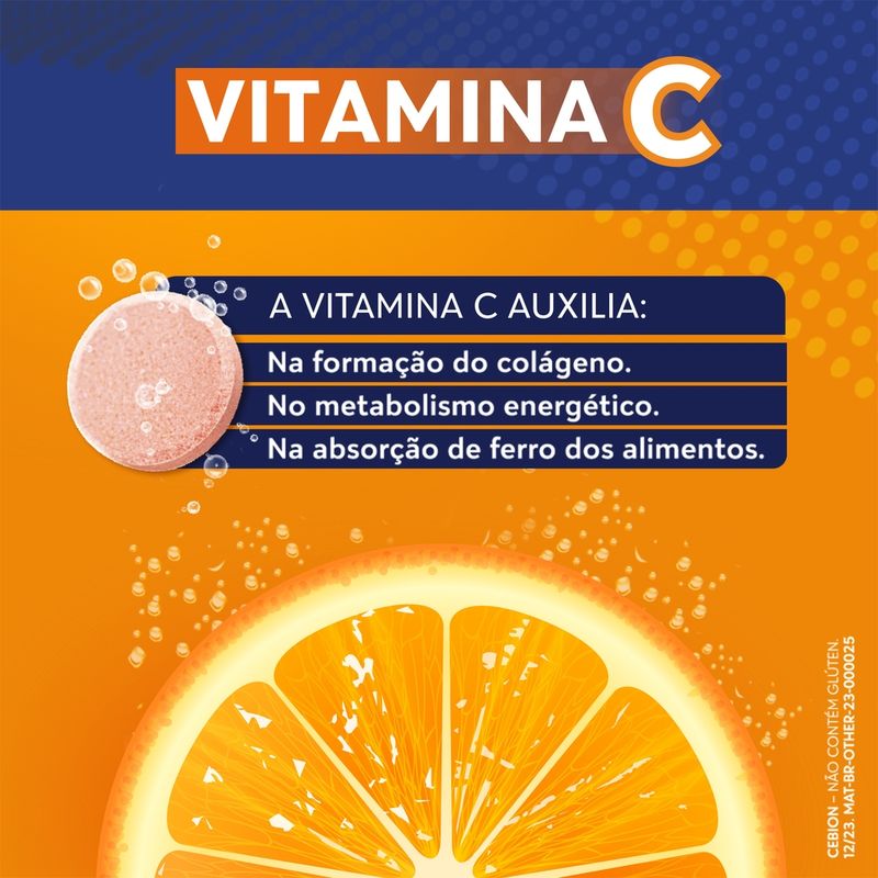 Cebion Vitamina C 1g Laranja - 10 Comprimidos Efervescentes