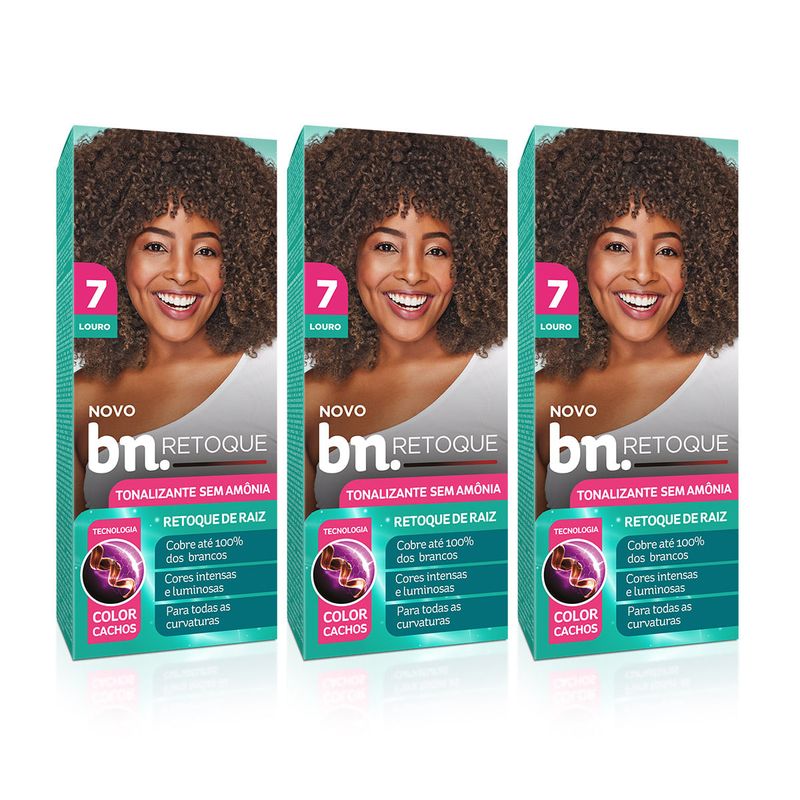 Kit Tonalizante Louro 7.0 Sem Amônia 90g (3 itens)