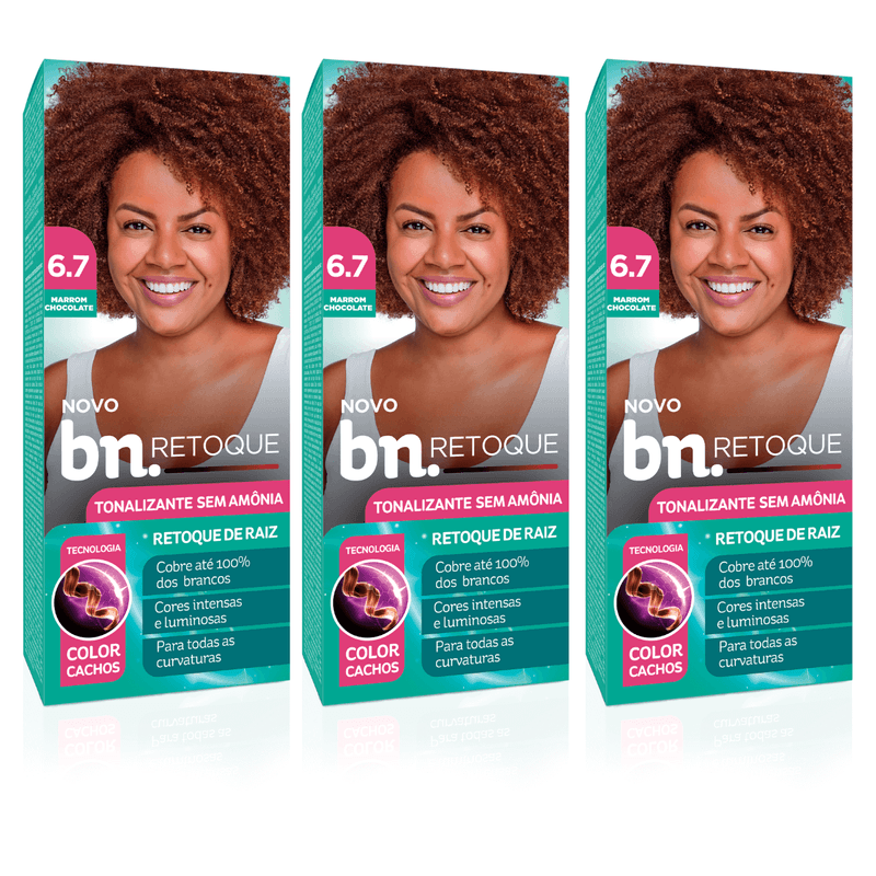 Kit Tonalizante Marrom Chocolate 67 Sem Amônia 90g (3 itens)