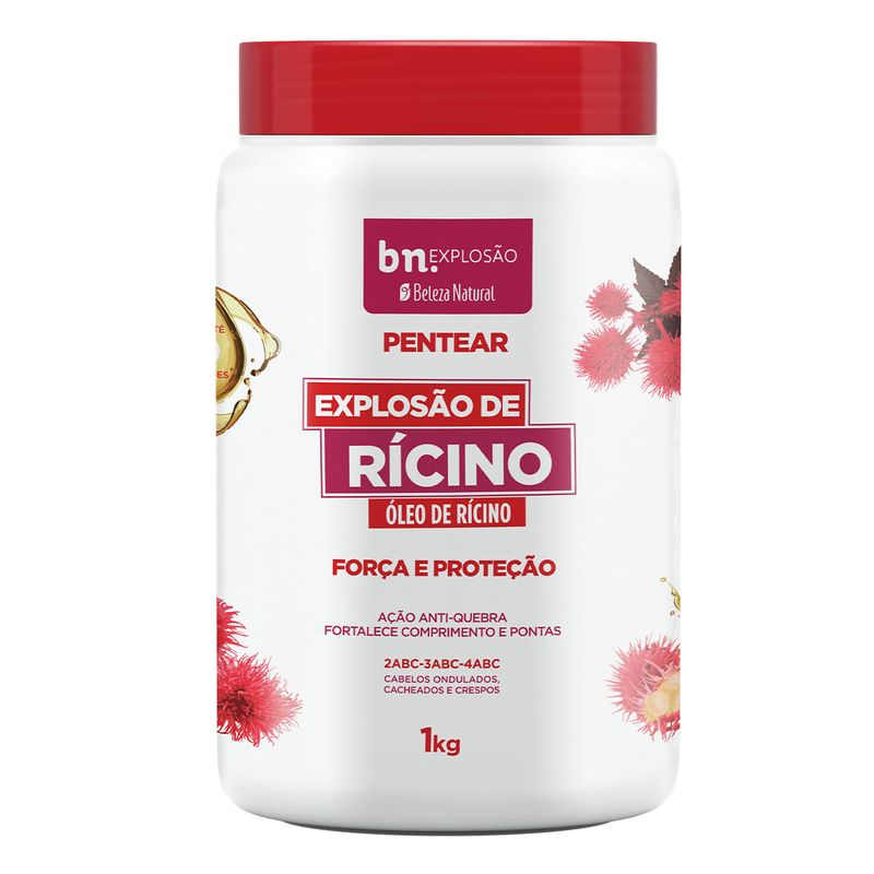 Kit Combo Creme de Pentear Explosão de Coco + Hialurônico + Rícino + Babosa + Óleos Africanos 1Kg (5 itens)