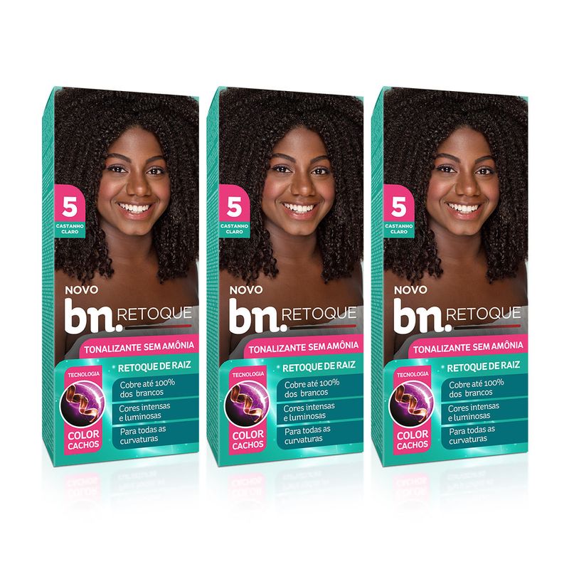 Kit Tonalizante Castanho Claro 50 Sem Amônia 90g (3 itens)
