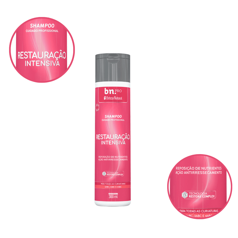 Shampoo Restauração Intensiva PRO Cabelos Cacheados 300ml Bn.Cachos