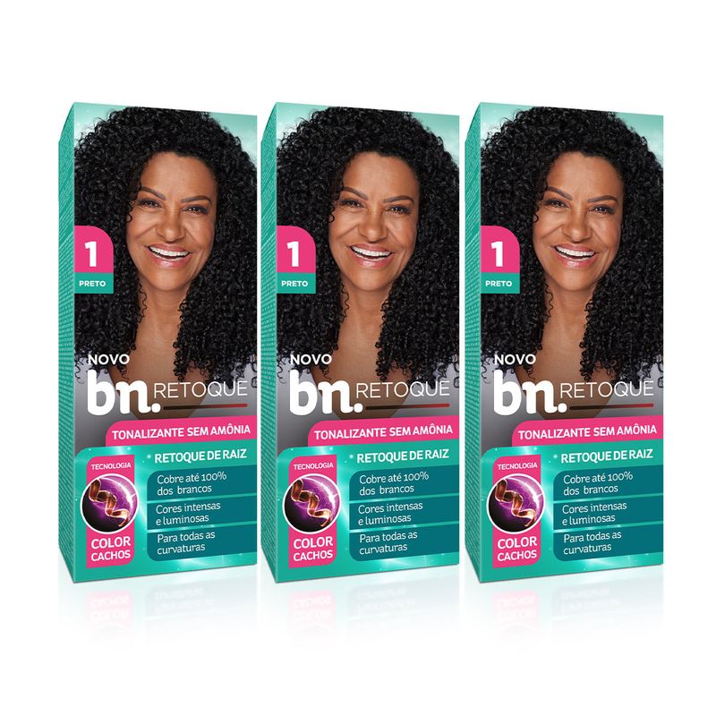 Kit Tonalizante Preto 10 Sem Amônia 90g (3 itens)