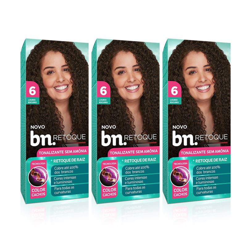 Kit Tonalizante Louro Escuro 60 Sem Amônia 90g (3 itens)