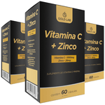 Kit C/3 Vitamina C + Zinco C/60 Cápsulas - Gold Lab