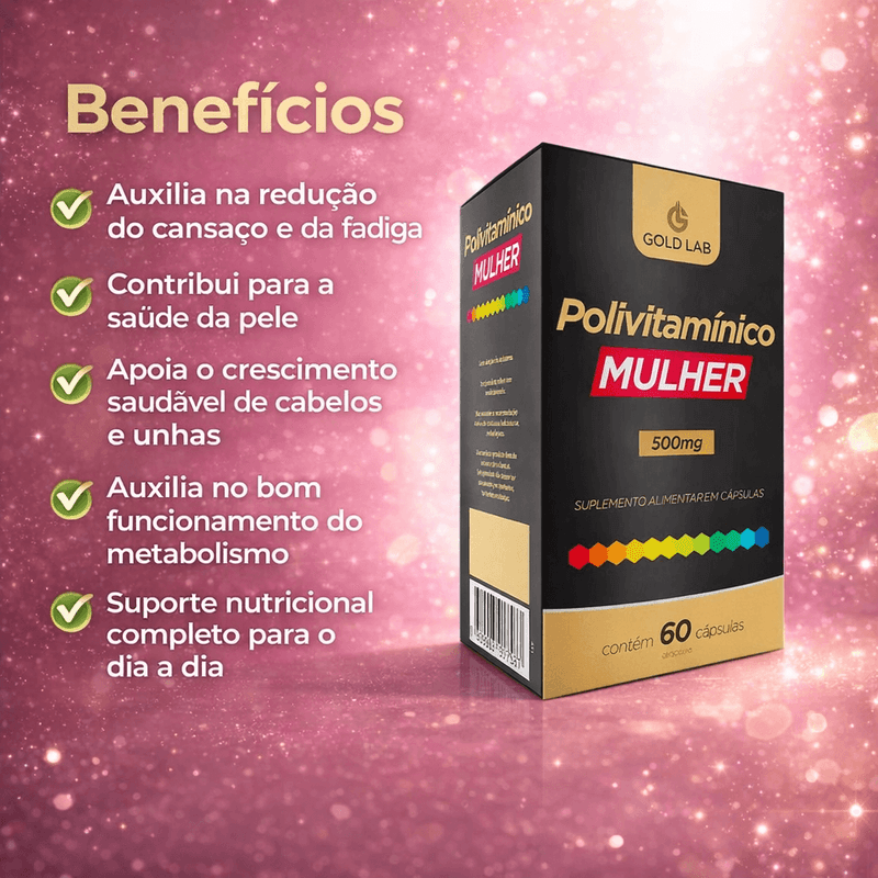Kit C/2 Polivitamínico Mulher C/60 Cápsulas - Gold Lab