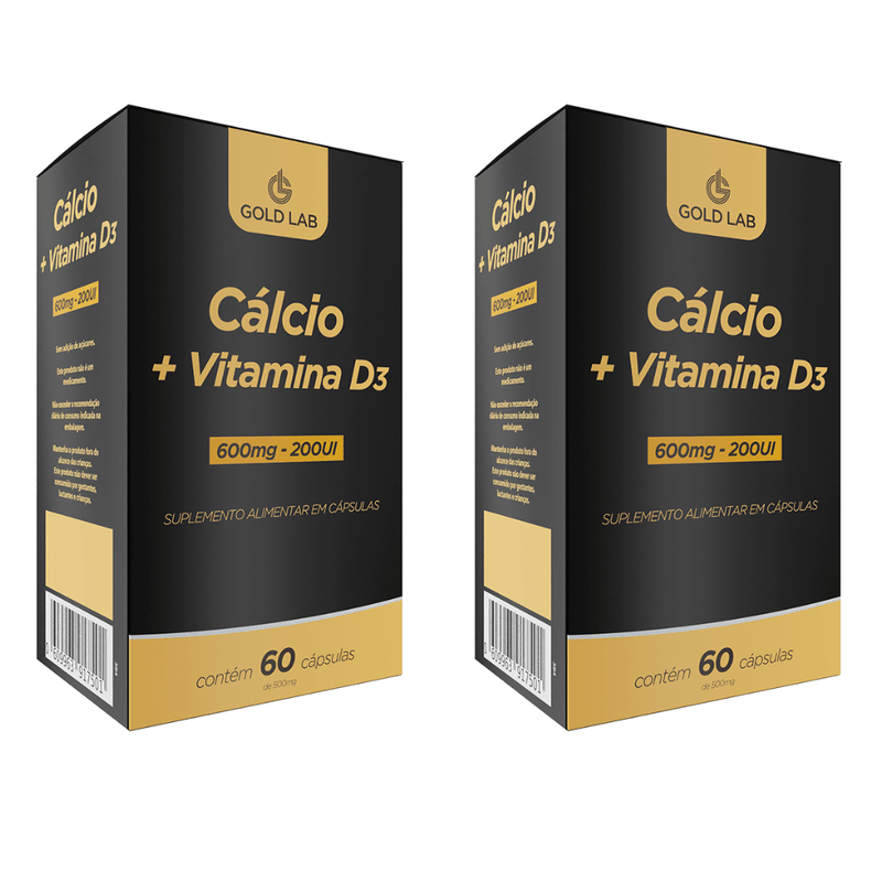 Kit C/2 Cálcio + Vitamina D3 C/60 Cápsulas - Gold Lab