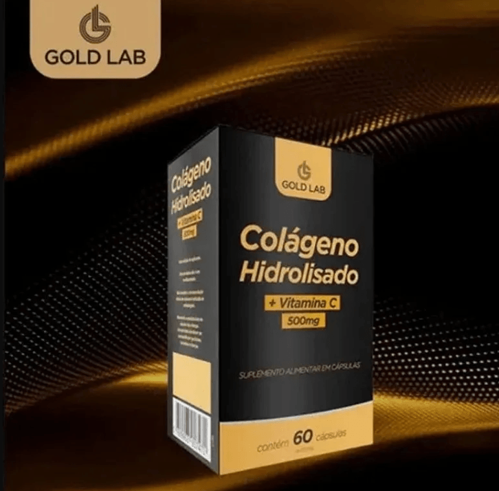 Kit C/3 Colágeno Hidrolisado +Vitamina C C/60 Cápsulas - Gold Lab